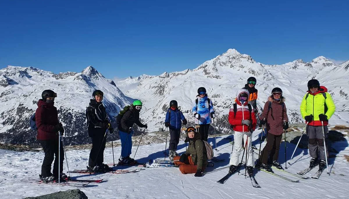 Gruppenbild hoch über Silvaplana | © DAV Koblenz