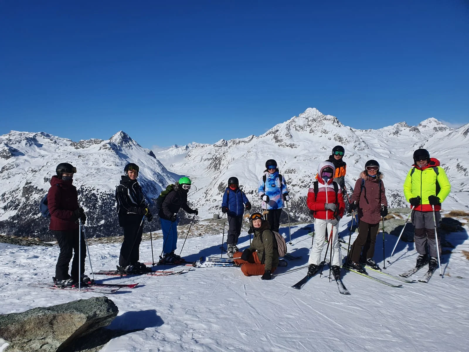 Gruppenbild hoch über Silvaplana | © DAV Koblenz
