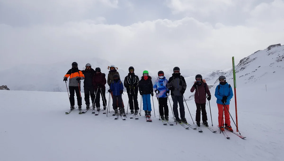 Vor der Abfahrt im Schneesturm | © DAV Koblenz