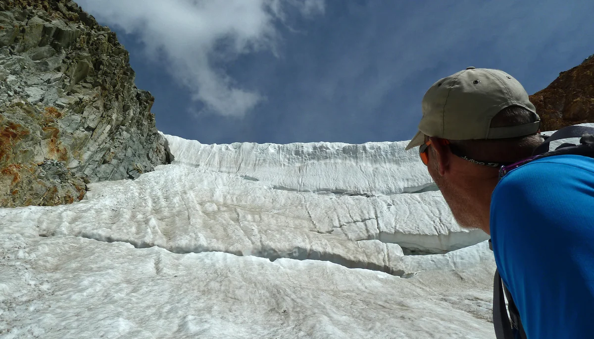 Abseilen am Gletscherabbruch des Col de la Tsa (3303m) | © DAV Koblenz | Hulley