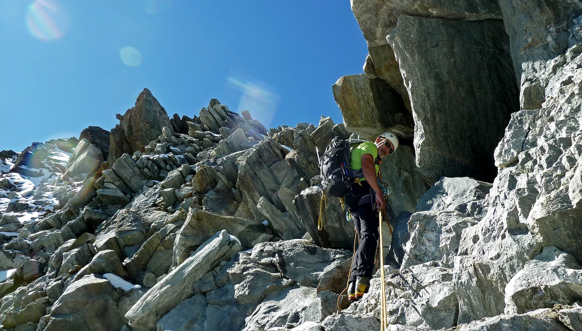 Leichte Block-Kletterei am N-Grat der Pigne de la Le | © DAV Koblenz | Hulley