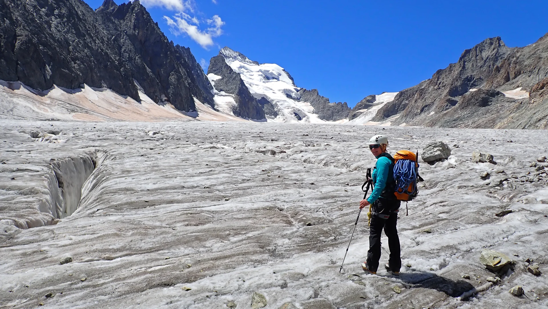 Auf dem aperen Gletscher des Glacier Blanc | © DAV Koblenz | Hulley