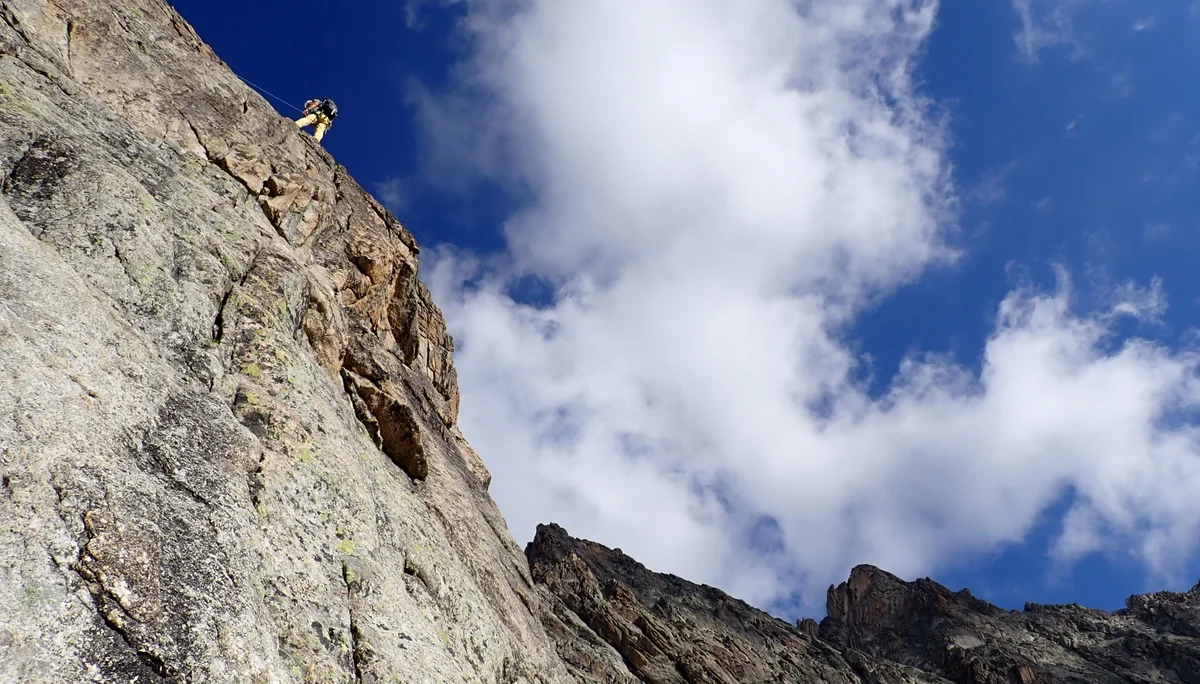 In der Route „Voie du nain“ der Aiguille Dibona (3.130m, AD, 5a) | © DAV Koblenz | Hulley