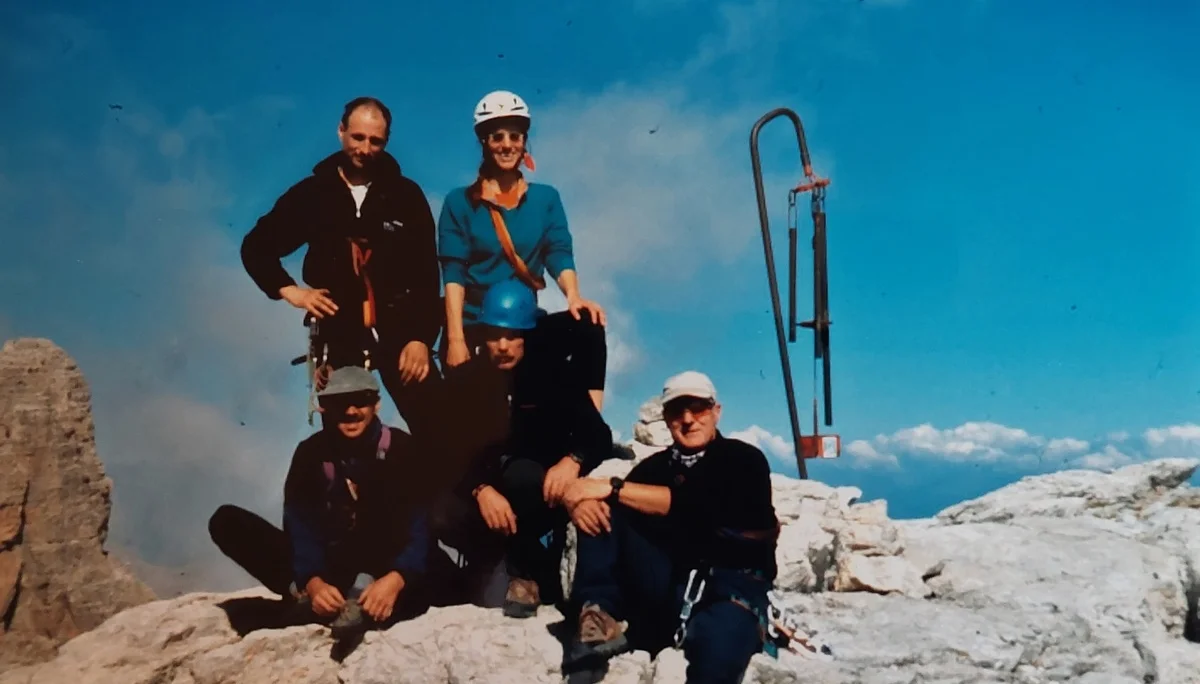 Auf dem Gipfel des Campanile Basso. Detlev, Birgit, Peter, Werner und Hermann | © DAV Koblenz