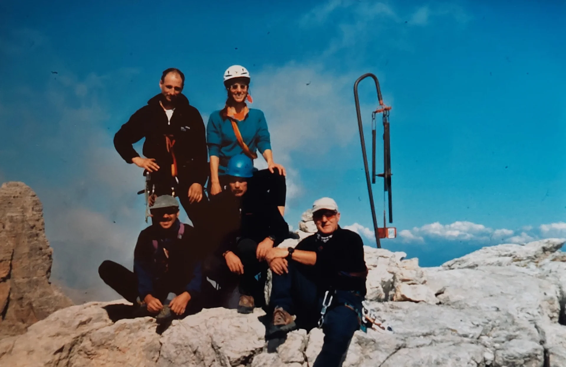 Auf dem Gipfel des Campanile Basso. Detlev, Birgit, Peter, Werner und Hermann | © DAV Koblenz