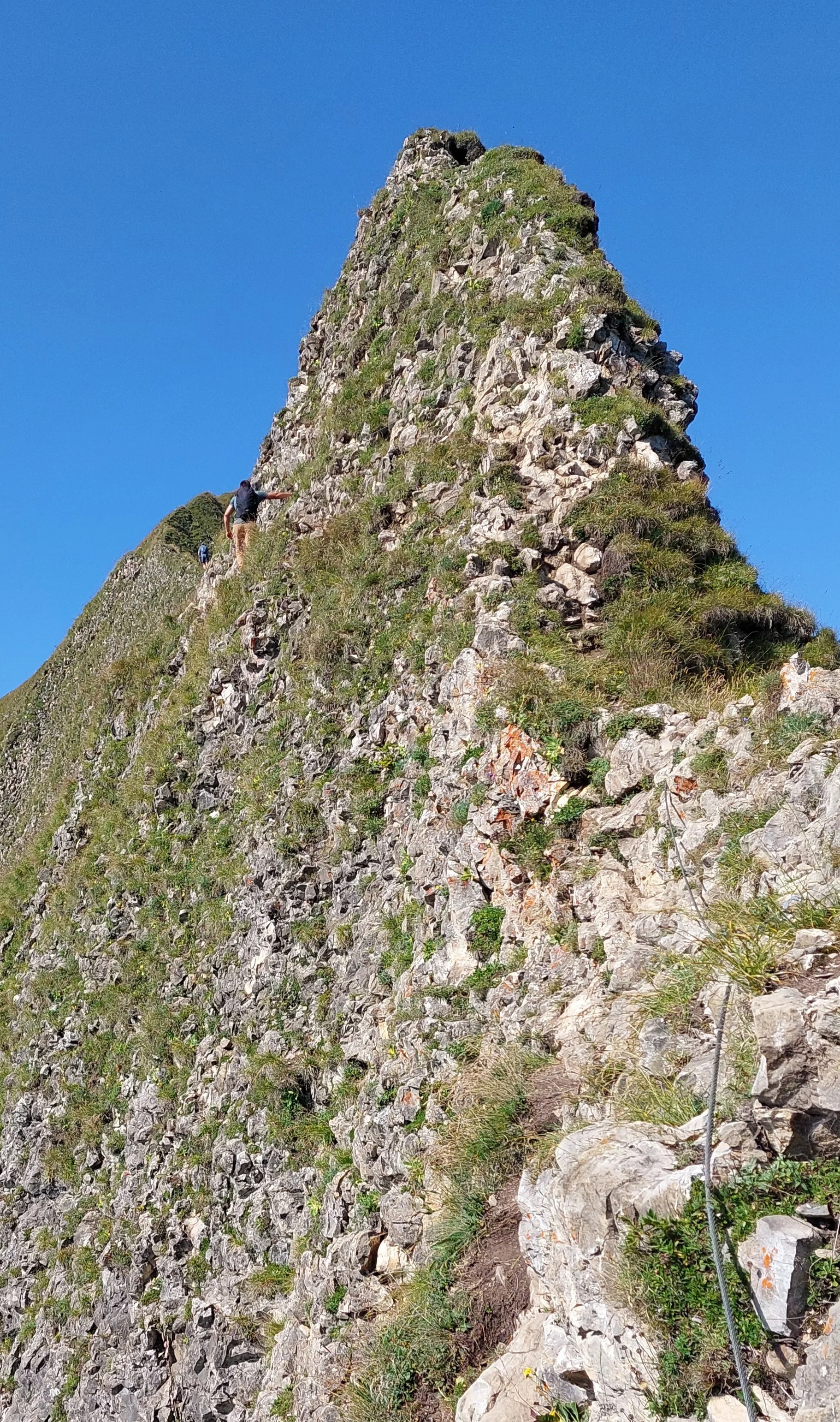 Seilversicherte Passage beim Aufstieg aufs Tannhorn | © Peter May