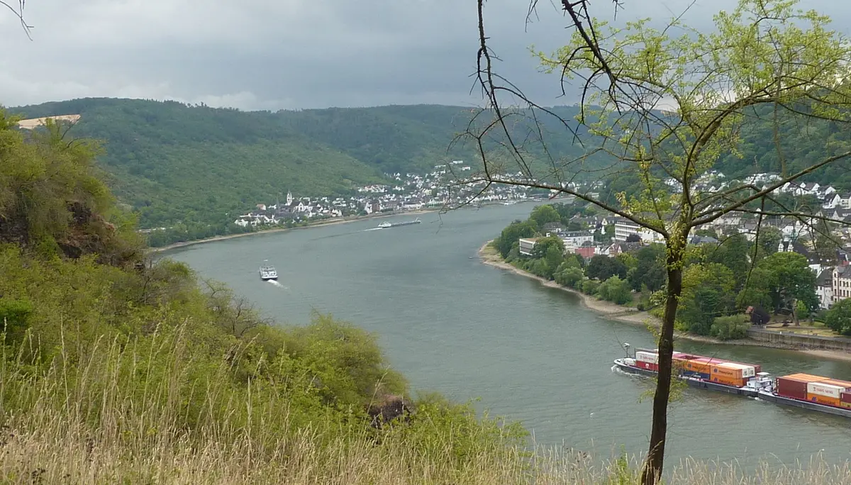 Und dahinter die sehenswerte Rheinschleife | © DAV Koblenz